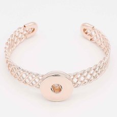 1 buttons With Rose Gold snap bracelet fit snaps jewelry KC0832