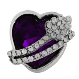 18MM love snap Silver Plated with purple Rhinestone KC6479 snaps jewelry
