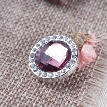 snaps faceted purple crystal with Rhinestones Snaps