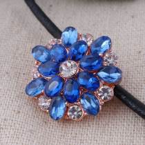 20MM desin snap Rose Gold Plated with blue Rhinestones KC7310 snaps jewelry