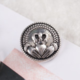 20MM love Crown round snap Antique Silver Plated KKC6174 snaps jewelry