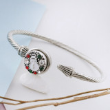 12MM Christmas snap sliver Plated with red rhinestone and enamel KS8098-S snap jewelry