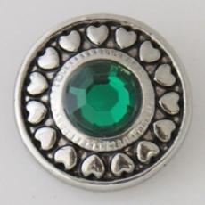 20MM Round snap Antique Silver Plated with deep green rhinestones KB7746 snaps jewelry
