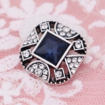 20MM design snap Silver Plated with blue rhinestone KC6944 snaps jewelry