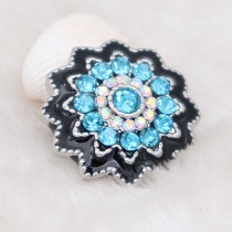 20MM design snap silver Plated with blue rhinestone KC6938 snaps jewelry
