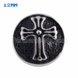 12mm cross snaps Silver Plated with black enamel KS5057-S snap jewelry
