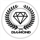 20MM Painted Diamonds enamel metal C5772 print snaps jewelry