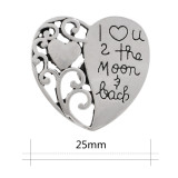 20MM love big size snap Silver Plated KC9870 snap jewelry