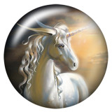 20MM unicorn Painted enamel metal C5435 print snaps jewelry