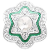 20MM design snap Silver Plated with white rhinestone and  enamel KC7924 snaps jewelry