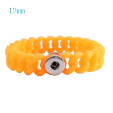 1 snap button bracelet with 12mm width silicone stretch fit 12mm snaps