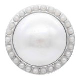20MM round snap Silver Plated with white pearl KC6783 snaps jewelry