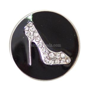 20MM high-heeled shoes snaps Silver Plated with black Enamel KB6881 snaps jewelry