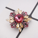 20MM design snap silver Plated with rose-red Rhinestones KC8939 snaps jewelry