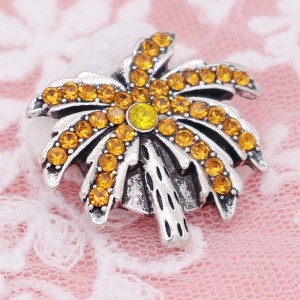 20MM Tree snap with Orange rhinestones KC6955 snaps jewelry