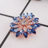 20MM design snap Rose-Gold Plated with blue Rhinestones KC8929 snaps jewelry