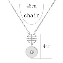 Pendant sliver Necklace with 48CM chain KC1094 snaps jewelry