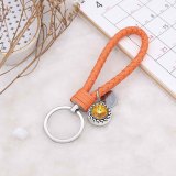 PU leather Keychain Keychain with button fit snaps chunks KC1207 Snaps Jewelry
