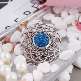 snaps button with cyan rhinestone and resinestone KC2772 snaps jewelry