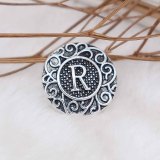 C20MM English alphabet-R snap Antique silver  KC6762 snaps jewelr