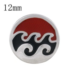 12MM Waves snap silver plated with enamel KS6310-S snaps jewelry