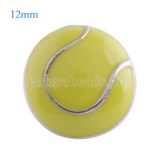12MM tennis snap Antique Silver Plated with yellow enamel KS6093-S snaps jewelry