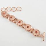5 buttons snaps metal Rose Gold bracelets fit snaps chunks