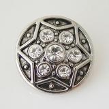 20MM Round snap Antique Silver Plated with clear rhinestone KB3503-N snaps jewelry