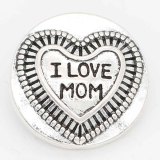 20MM love snap Mother's day sliver Plated with  KC6722 snaps jewelry