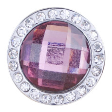 snaps faceted crystal with purple Rhinestones Snaps