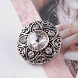 20MM snap Silver Plated with white rhinestones KC6199 snaps jewelry
