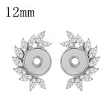 snap sliver earring with rhinestone fit 12MM snaps jewelry KS1215-S