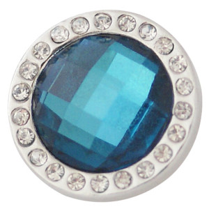 snaps faceted crystal with cyan Rhinestones Snaps