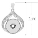 snap sliver Pendant with rhinestone fit 20MM snaps style jewelry KC0417