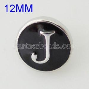 12mm J snaps Antique Silver Plated with enamel KB6670-S snap jewelry