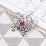 Butterfly snap sliver Pendant with rhinestones fit 12MM snaps style jewelry KS0363-S