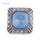 12MM Square snap Antique sliver Plated with blue rhinestone KS6158-S snaps jewelry