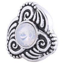 20MM Decorative pattern snap Silver Plated with  white Rhinestone KC6139 snaps jewelry