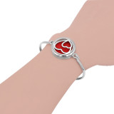28MM alloy heart Aromatherapy/Essential Oil Diffuser Perfume Bracelet with 1pc 20mm discs as gift