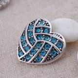 20MM love volleyball snap button Antique Silver Plated with light blue rhinestone snap jewelry