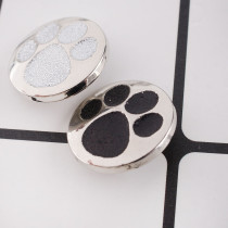 20MM Paws snap button Antique Silver Plated with black powder snap jewelry KC9659