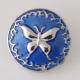 20MM Butterfly snap Silver Plated with blue Enamel KB7850 snaps jewelry