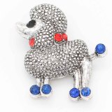 20MM dog snap sliver Plated with  rhinestones  KC6703 snaps jewelry