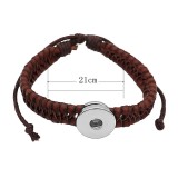 1 buttons brown Artificial leather KC0873 new type bracelets fit 20mm snaps chunks