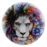 20MM lion Painted enamel metal snaps button print C5007 jewelry
