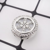 25mm white alloy Snowflake Aromatherapy/Essential Oil Diffuser Perfume Locket snap with 1pc mix color discs as gift