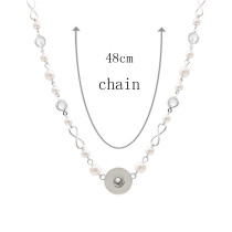 Pendant sliver pearl and Rhinestone Necklace with 48cm chain KC1064 snaps jewelry