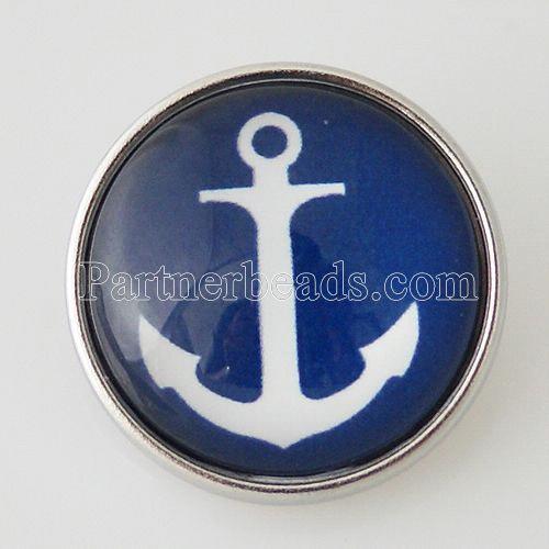 20MM snap glass Anchor  KB2833-N interchangable snaps jewelry