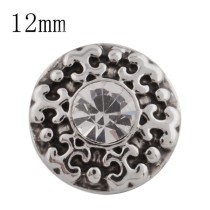 12MM round snap with white Rhinestone KS5162-S interchangeable snaps jewelry