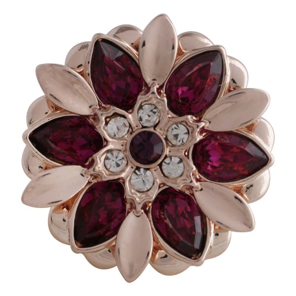 20MM design snap Rose-Gold Plated with red Rhinestone KC5634 snaps jewelry
